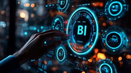 Fototapeta premium Business Intelligence analytics A high-tech 