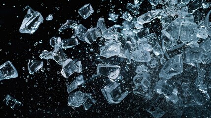 Ice cubes falling