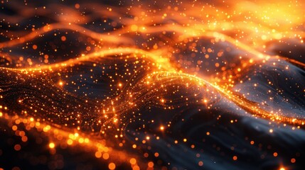 Obraz premium Abstract Background with Sparkling Orange Lights