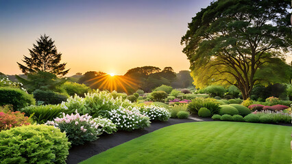 Obraz premium morning in the nature villas garden