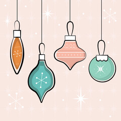 Mid Century Modern 1950s Christmas Ornaments