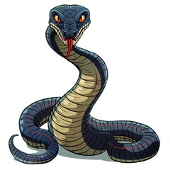 Fototapeta premium Cobra Earth animal cartoon isolated whitebackground