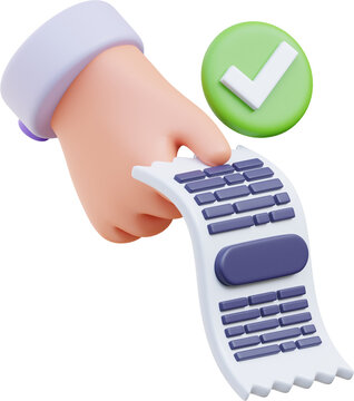 Bill Payment Success 3D Illustration