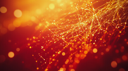 Obraz premium Abstract digital background electromagnetic wave background Innovation digital wave, information technology background and red luxury background with golden line decoration and curve light effect