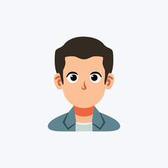flat face icon casual men logo flat
