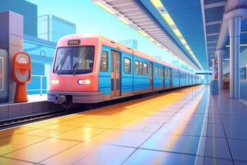 Fototapeta premium Train vehicle station railway.