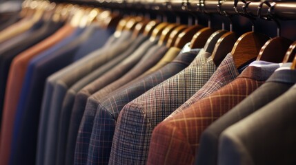 Obraz premium Rack of men's sports jackets