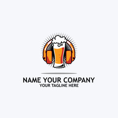 beer podcast  with headphone earphone logo icon emblem