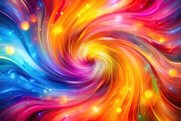 Dazzling blurred background featuring vibrant, swirling colors in shades of pink, blue, yellow, and orange, perfect for creative and energetic visual projects.