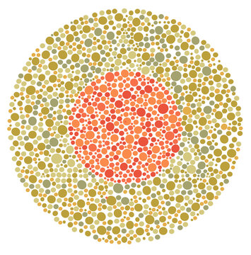Round Color Blindness Test Chart with Green and Blue Dots"

"Ishihara Style Color Blind Test &ndash; Circular Pattern in Pink and Purple Tones"
