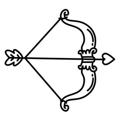 cute archery heart  doodle line