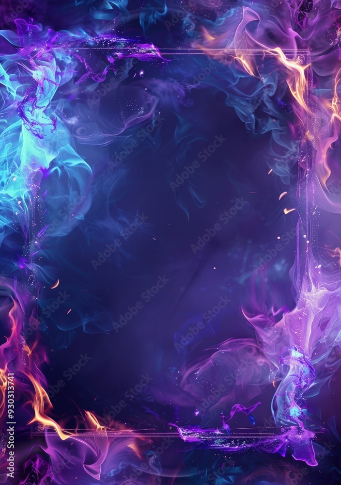 Poster Purple and blue smoke