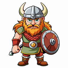 cartoon vector illustration of viking