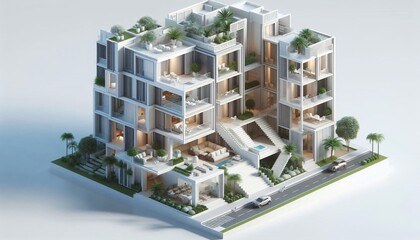 A rendering of a building 