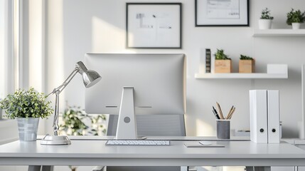 Minimalist and Organized Office Desk for Focused Work Environment