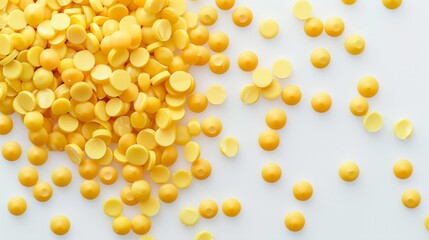 yellow peptides keratin on white background, AI Generative