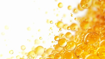 yellow peptides keratin on white background, AI Generative