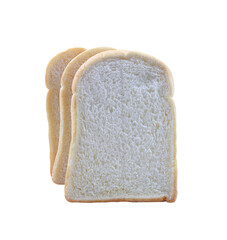 Slices of white bread stacked on top of each other, with transparent image.