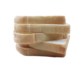 Slices of white bread stacked on top of each other, with transparent image.
