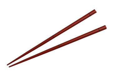 Wooden  chopsticks are used as eating utensils, with transparent image.