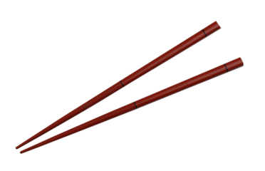 Wooden  chopsticks are used as eating utensils, with transparent image.