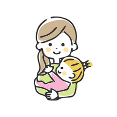 赤ちゃんとお母さんのイラスト