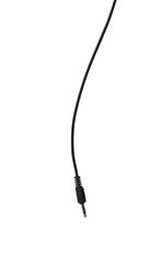 Black audio plug and black cable.