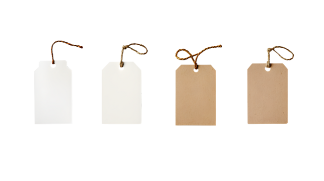 set price paper tag on transparent background