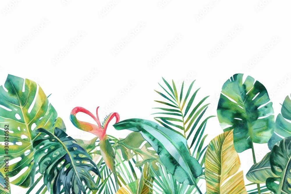 Sticker Tropical leaves backgrounds outdoors tropics.