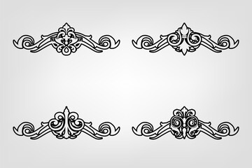 Obraz premium Classic Vintage Baroque Victorian Frames Separator Elements Classic Wedding Invitation