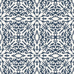 Black and white seamless pattern with arabesques  in a retro style. Vector illustration