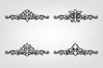 Classic Vintage Baroque Victorian Frames Separator Elements Classic Wedding Invitation