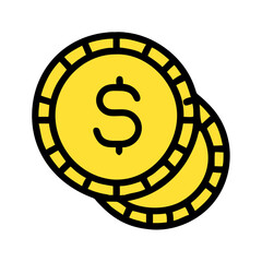 Golden coins of Dollars money 