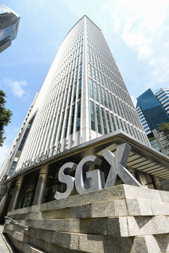 Singapore- July 11, 2024: Low-angle view of the SGX Centre 1 building in Singapore. Singapore Exchange Limited (SGX Group) is a Singapore-based exchange conglomerate.