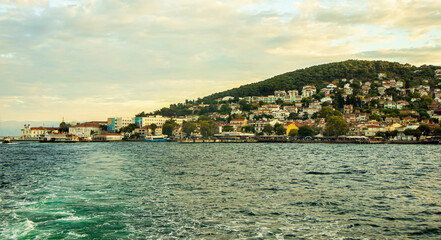 Fototapeta premium view of heybeliada island town and sea, adalar, prince islands istanbul