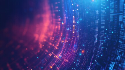 Abstract Digital Background with Blue and Red Glowing Lines