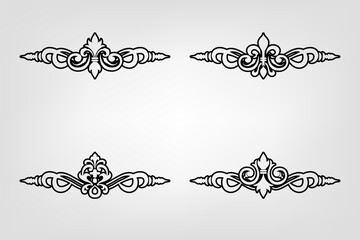 Obraz premium Classic Vintage Baroque Victorian Frames Separator Elements Classic Wedding Invitation