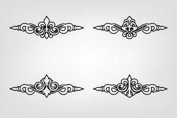 Classic Vintage Baroque Victorian Frames Separator Elements Classic Wedding Invitation