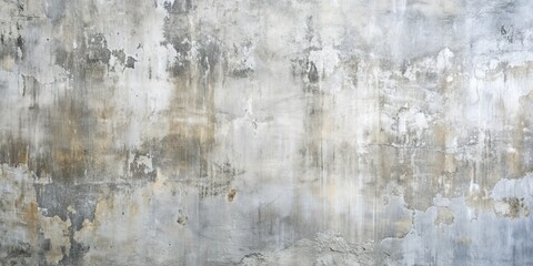 Obraz premium Worn, aged cement wall with gray and silver tones, subtle texture, and dark background, blending into a soft, light gray and white abstract design.