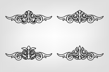 Classic Vintage Baroque Victorian Frames Separator Elements Classic Wedding Invitation