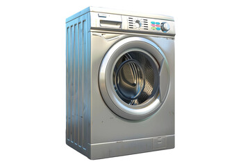 Automatic washing machine isolated on simple white background.