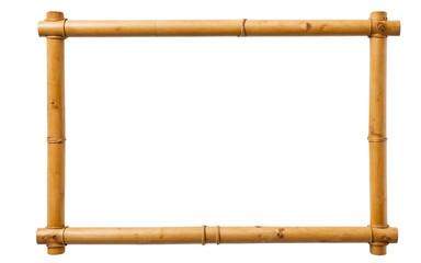 Empty horizontal bamboo frame isolated