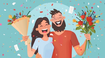 Celebration, Joy, and Love: A Couple&rsquo;s Festive Moment