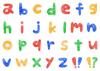 手書きのアルファベットセット、ローマ字のデコレーションセット、水彩カラー