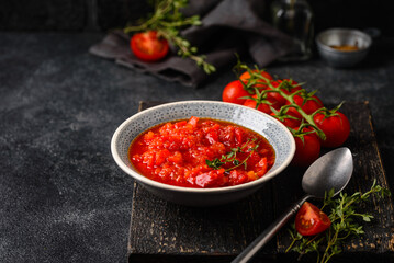 Homemade tomato sauce with spice