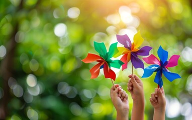 Vibrant Pinwheels in Nature: A Celebration of Color and Joy