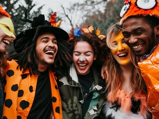 Festive Gathering in Whimsical Costumes