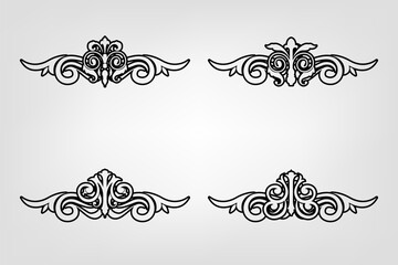 Naklejka premium Classic Vintage Baroque Victorian Frames Separator Elements Classic Wedding Invitation