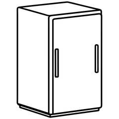 A refrigerator line art vector illustration