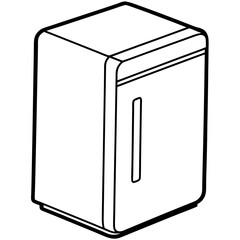 A refrigerator line art vector illustration